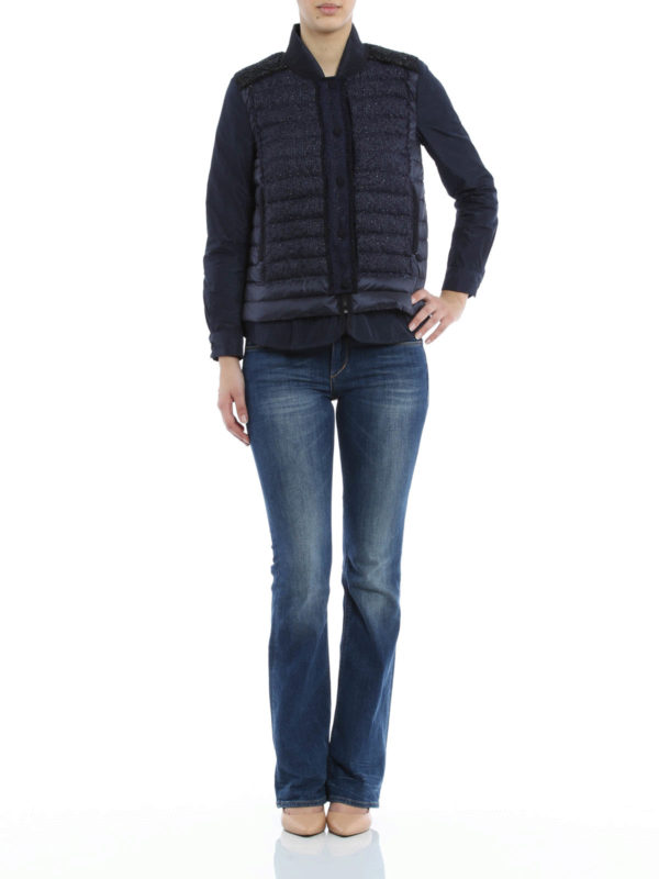 MONCLER: casual jackets online - Bleuet jacket with fabric inserts