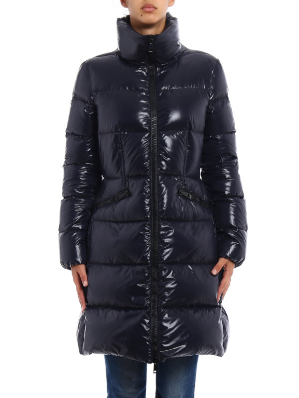 MONCLER: padded coats online - Jasminum dark blue down coat