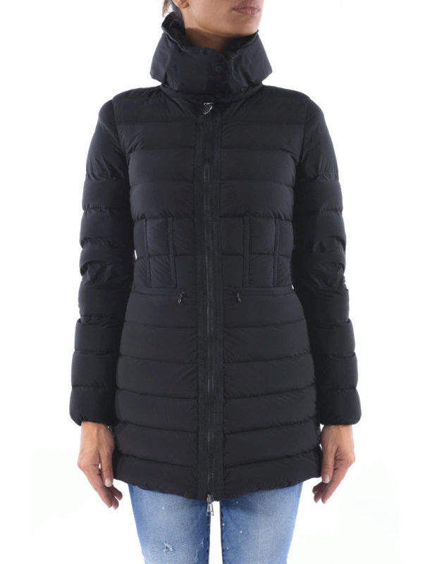 MONCLER: padded coats online - NAYLONG FITTED QUILTED SHORT COAT