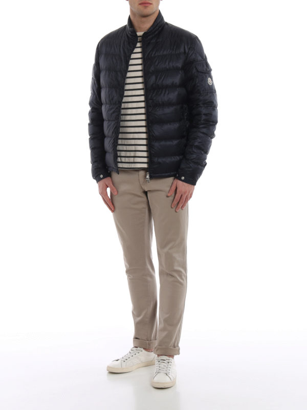 MONCLER: padded jackets online - Lambot dark blue puffer jacket