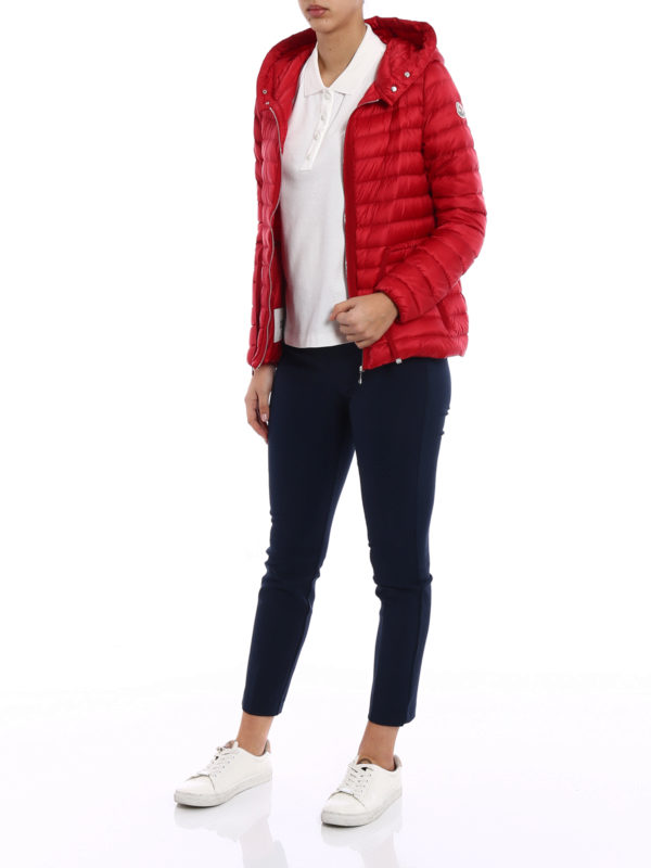 MONCLER: padded jackets online - Raie ultralight padded red jacket