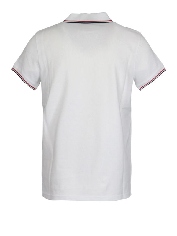 MONCLER: polo shirts online - Logo patch piqué polo shirt