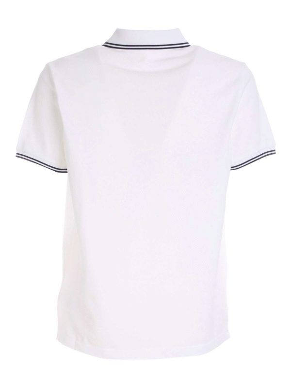 MONCLER: polo online - Polo bianca con patch logo