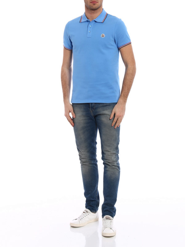 MONCLER: Polos  online - Polo - Bleu Clair