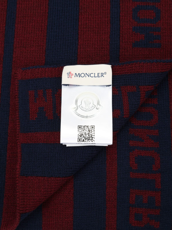 MONCLER: sciarpe e foulard online - Sciarpa lunga in lana a righe