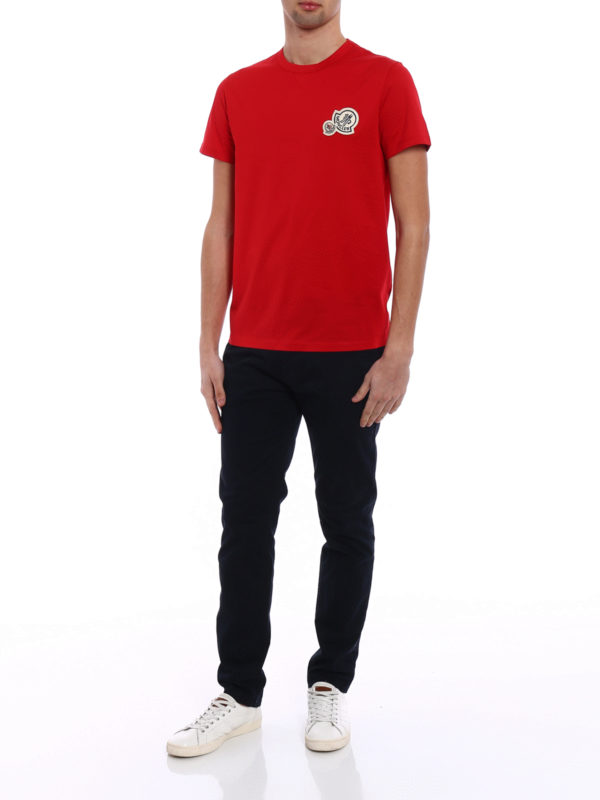 MONCLER: T-shirts online - T-Shirt - Rouge