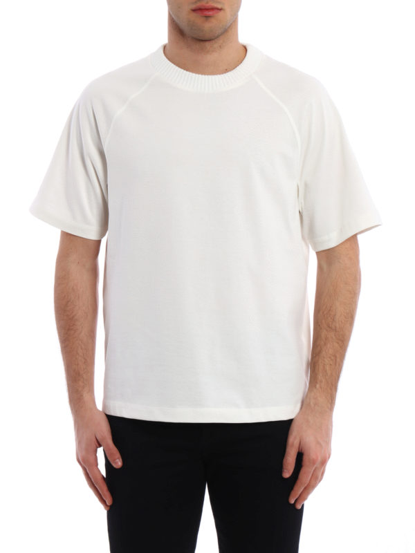MONCLER: t-shirts online - Off-White short sleeve Tee