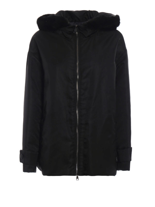 MONCLER: Kurze Daunenjacken - Daunenjacke - Schwarz