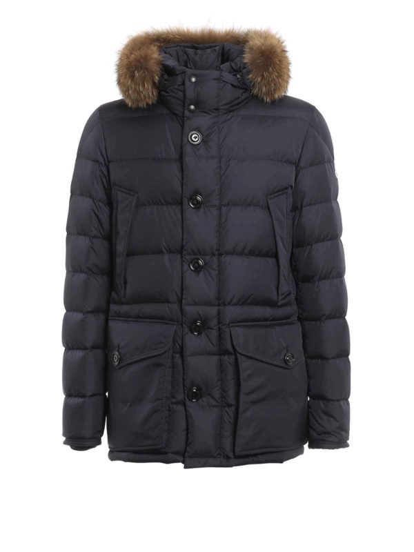 MONCLER: Kurze Daunenjacken - Cluny fur detailed padded jacket