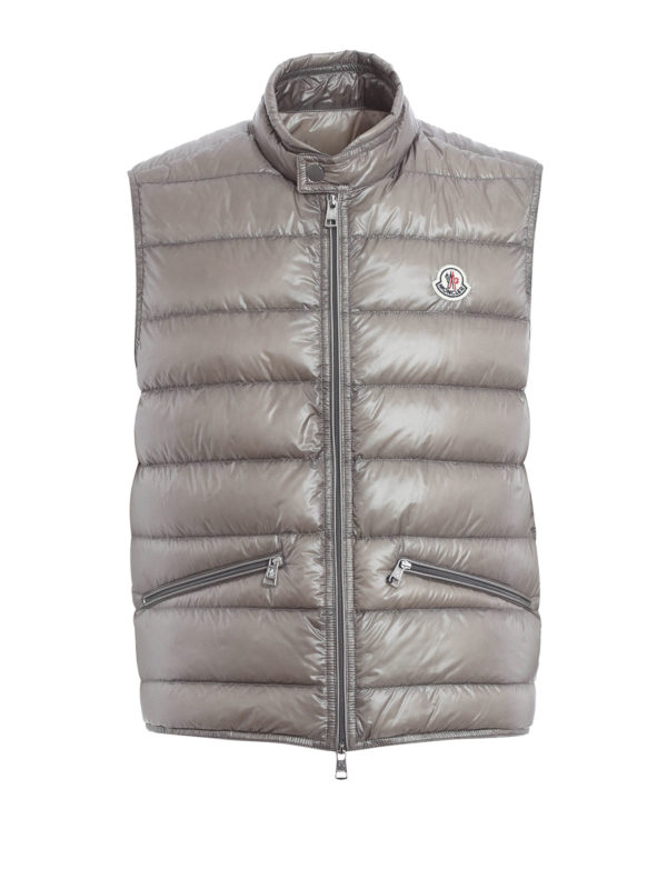 MONCLER: Kurze Daunenjacken - Weste Fur Damen - Grau