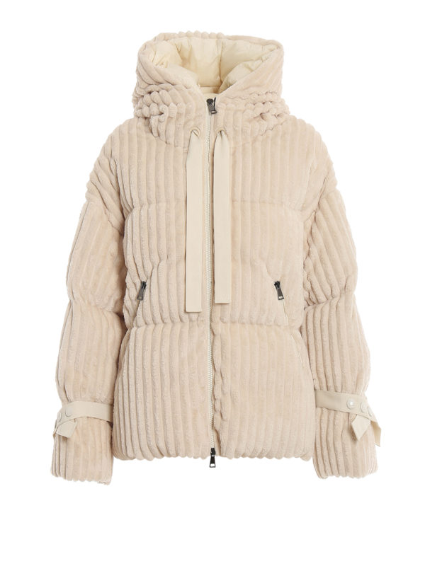 MONCLER: padded jackets - Loire fur effect puffer jacket