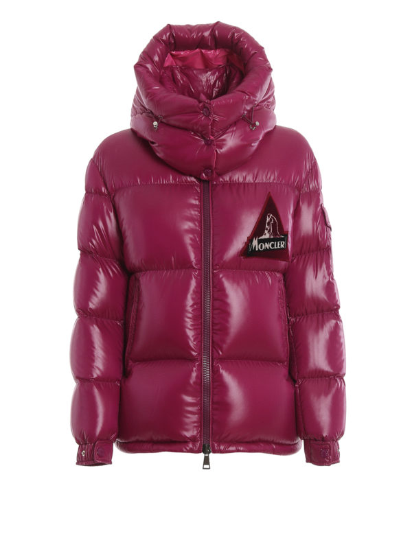 MONCLER: padded jackets - Wilson flocked patch puffer jacket
