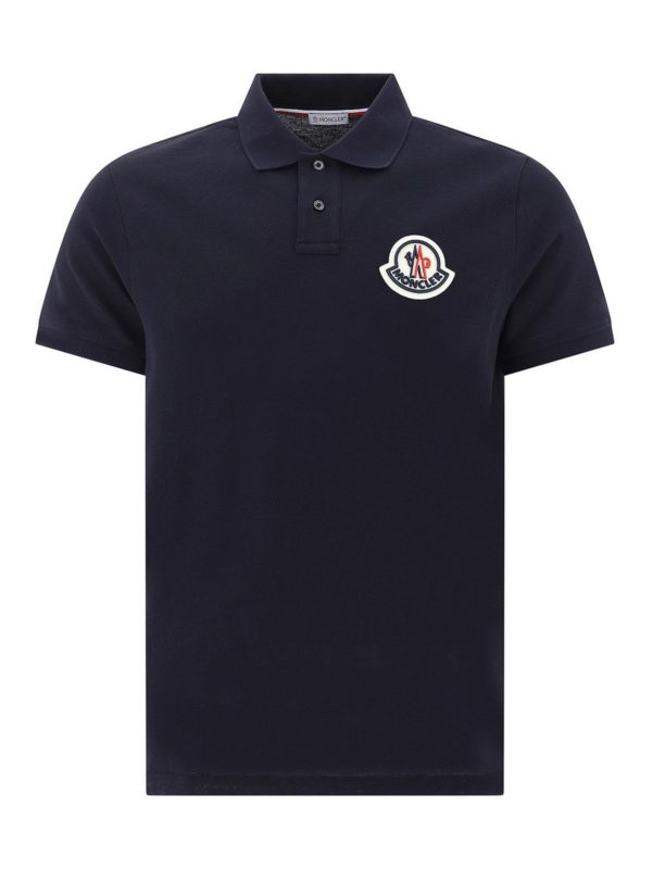 MONCLER: polo shirts - Patch logo piqué polo