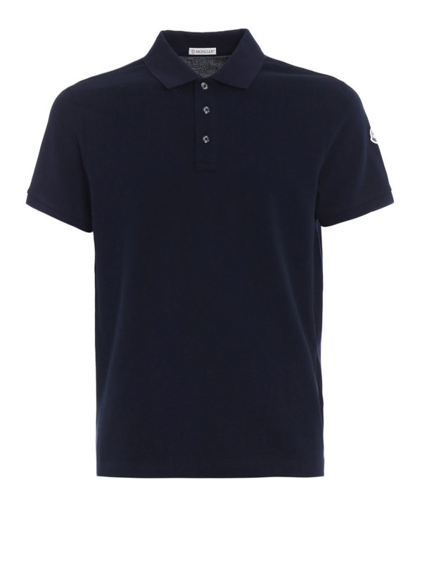 MONCLER: Polos - Polo - Azul Oscuro