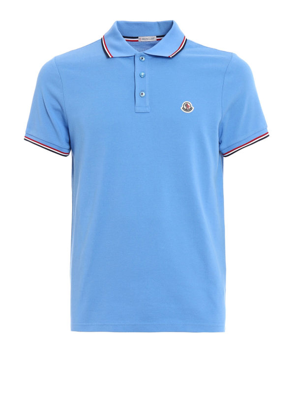 MONCLER: Polos  - Polo - Bleu Clair