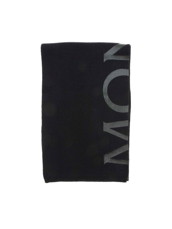 MONCLER: sciarpe e foulard - Sciarpa Tricot nero