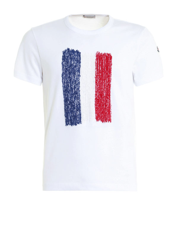 MONCLER: t-shirts - French flag T-shirt