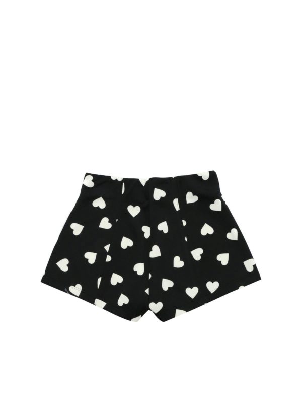 MONNALISA: shorts online - Black shorts with heart print
