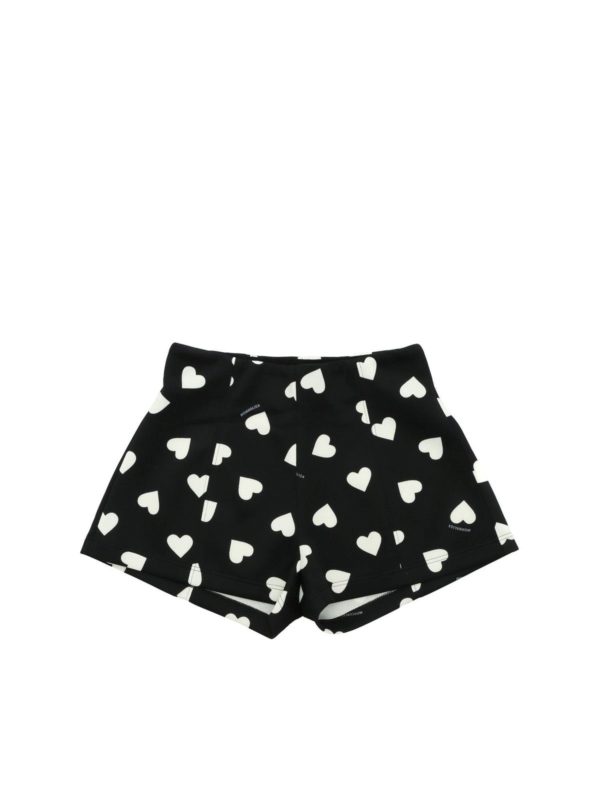 MONNALISA: shorts - Black shorts with heart print