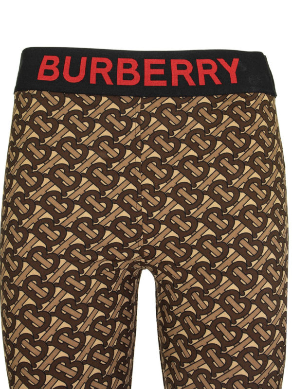 Monogram print jersey leggings shop online: BURBERRY
