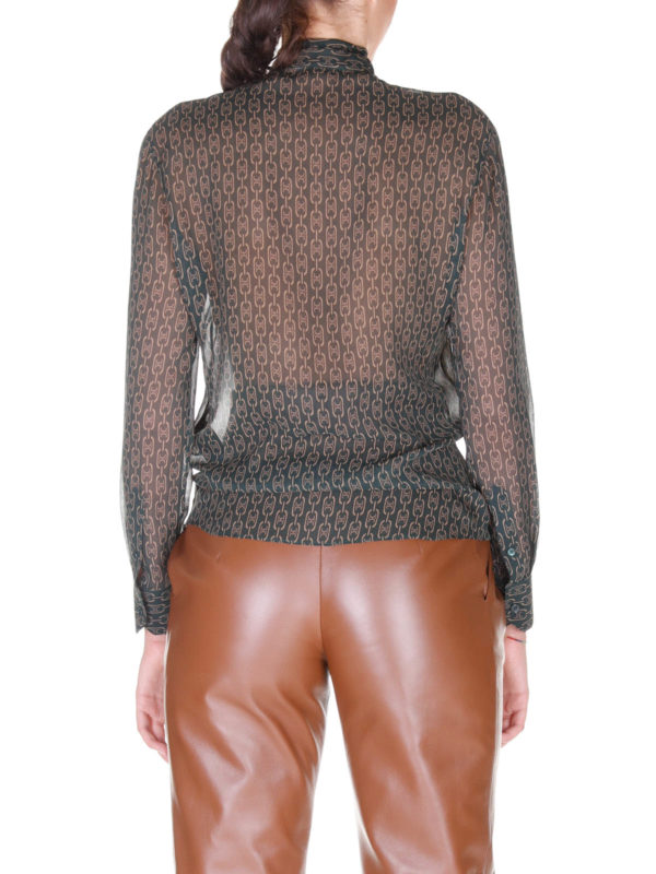 Monogram print silk shirt shop online: CELINE
