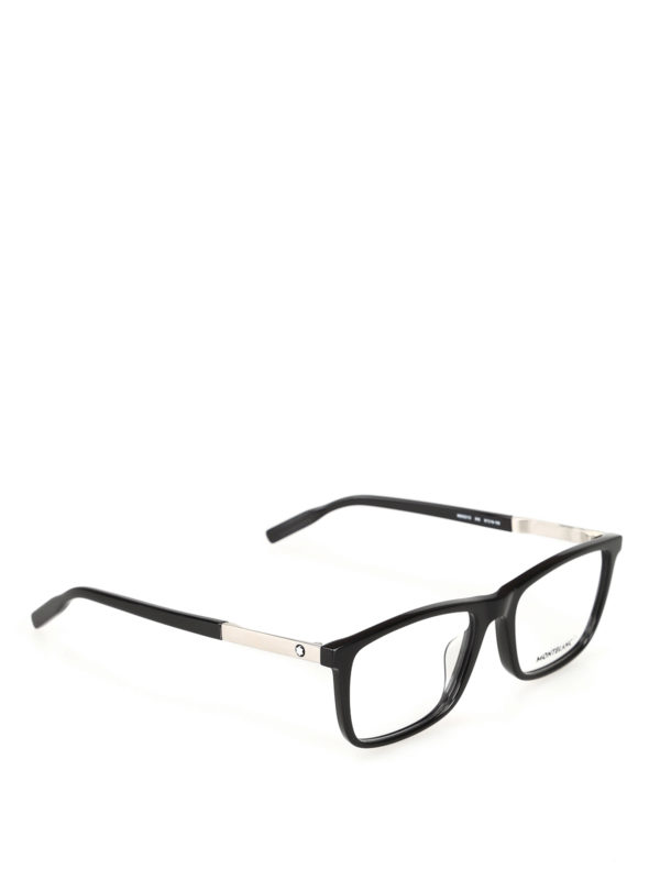 MONTBLANC: Glasses - Black rectangular optical glasses