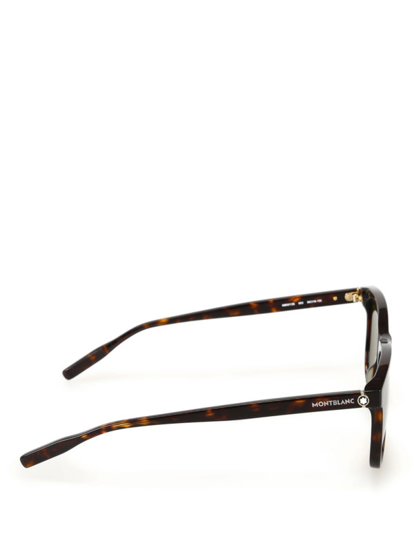 MONTBLANC: sunglasses online - Tortoise squared sunglasses