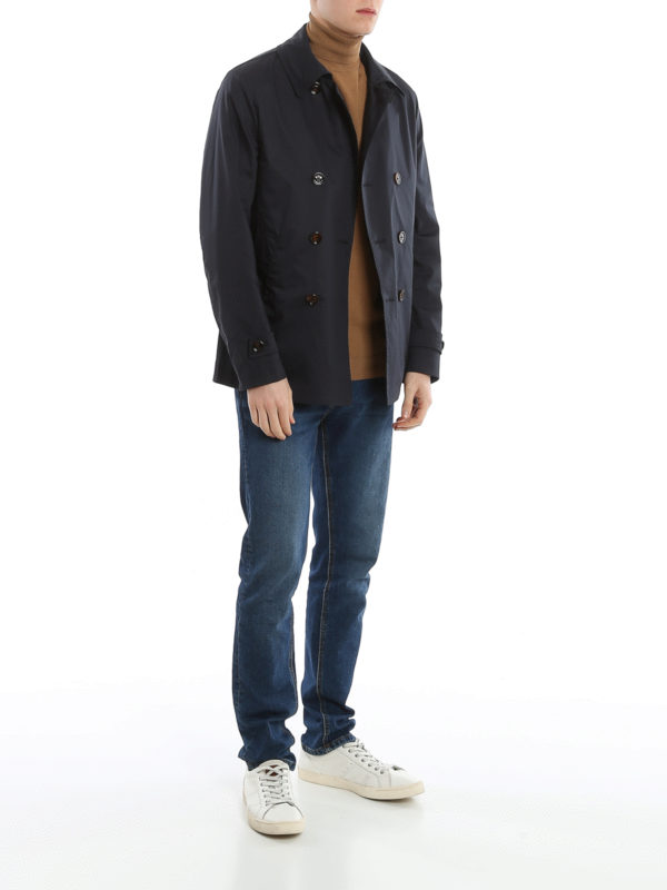 Moorer Scap-Arqua-Saf double-breasted peacoat|P20M030SAFRBLN