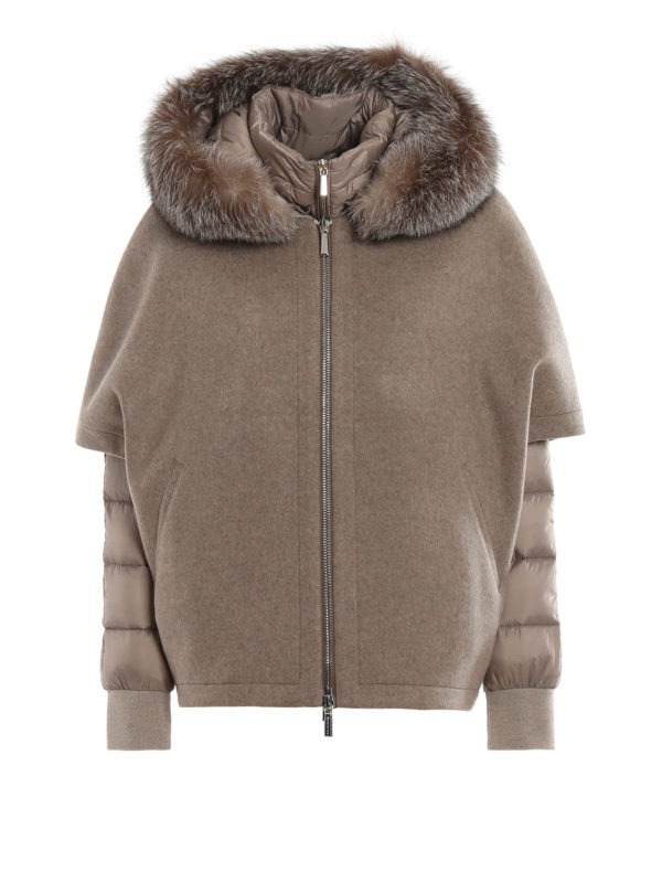 MOORER: padded jackets - Pegaso cape with puffer jacket