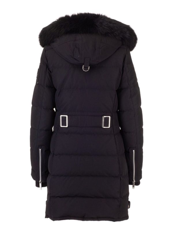 MOOSE KNUCKLES: padded coats online - Logo patch down jacket in black