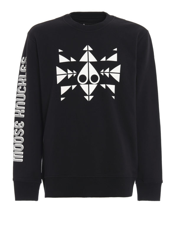 MOOSE KNUCKLES: Sweatshirts & Sweaters - Trippy Logo black sweatshirt