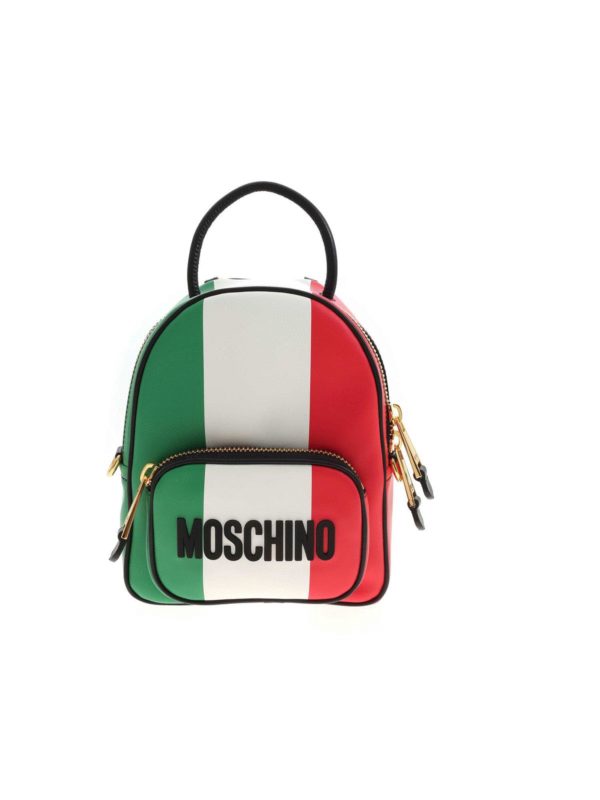 MOSCHINO: backpacks - Contrasting prints multicolor backpack