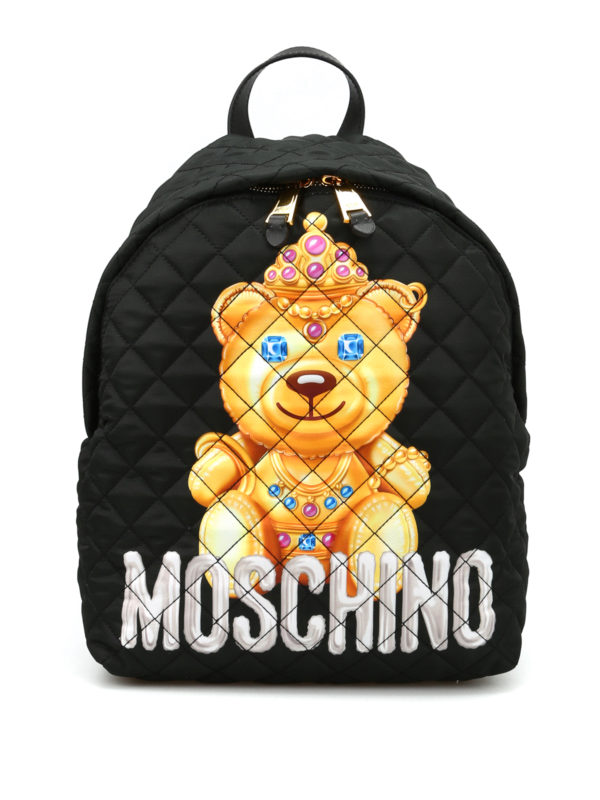 MOSCHINO: zaini - Zaino matelassé con orso gioiello