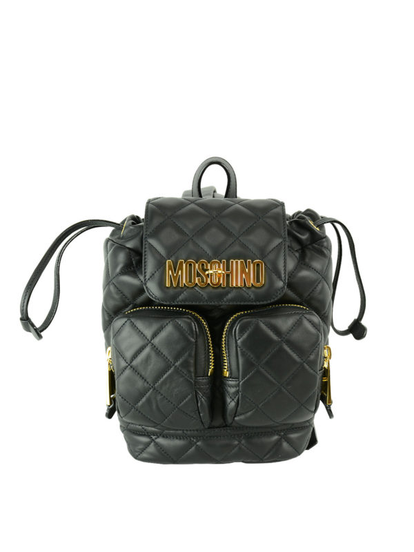 MOSCHINO: backpacks - Quilted leather backpack