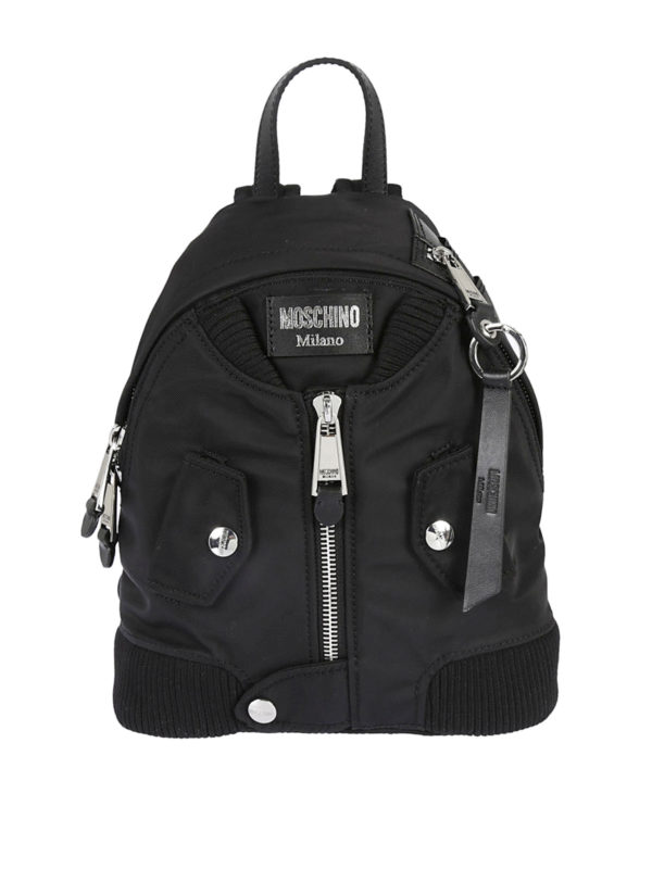 MOSCHINO: backpacks - Techno fabric bomber backpack