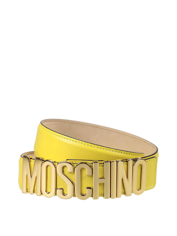 MOSCHINO: Cinturones - Cinturón Amarillo   Para Mujer