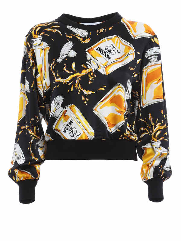 MOSCHINO: blouses - Perfume print silk blouse
