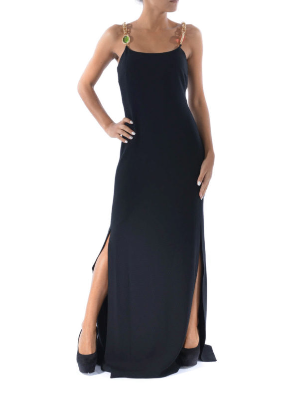 Moschino Boutique Long dress with jewel straps|04595824A0555 Moschino Boutique Long dress with jewel straps|04595824A0555