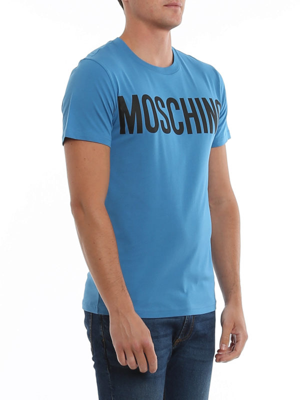 MOSCHINO buy online Blue cotton logo T-shirt