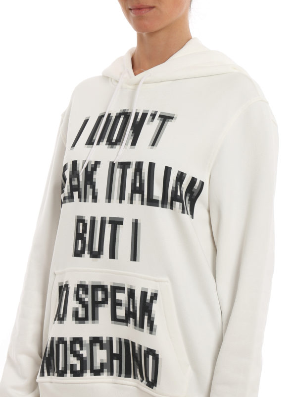 MOSCHINO buy online Felpa con stampa effetto pixel