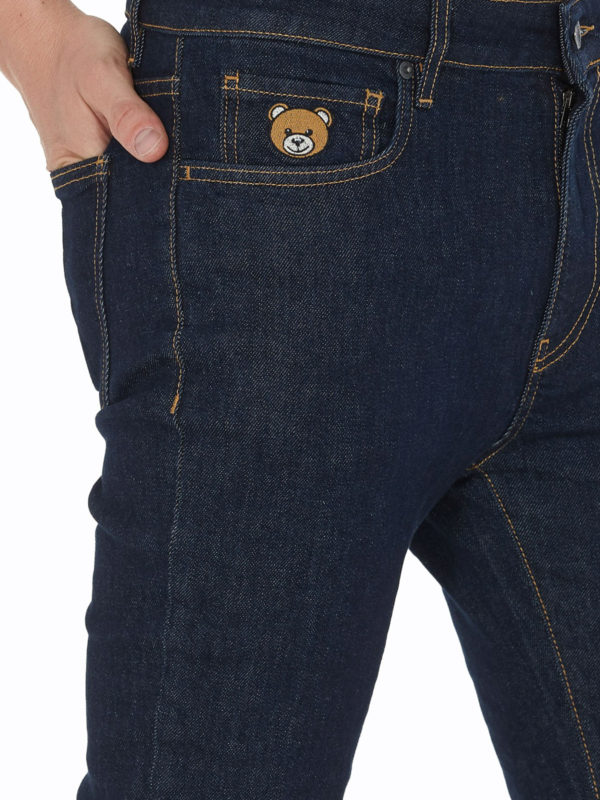 MOSCHINO buy online Teddy Bear patch denim jeans