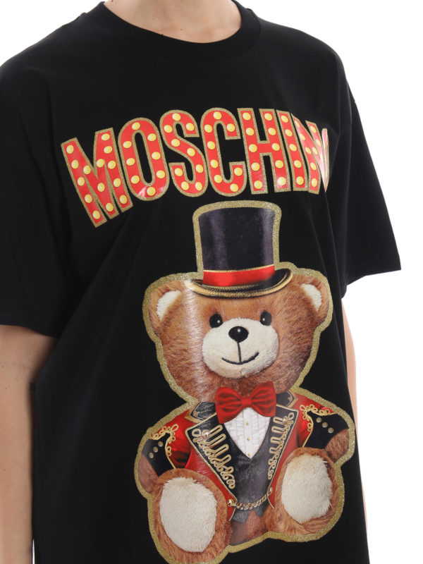 T-Shirts Moschino - Teddy Circus Black Oversized T-Shirt - Ea070205403555