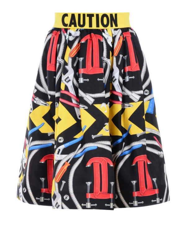 MOSCHINO COUTURE: Knee length skirts & Midi - Printed silk skirt
