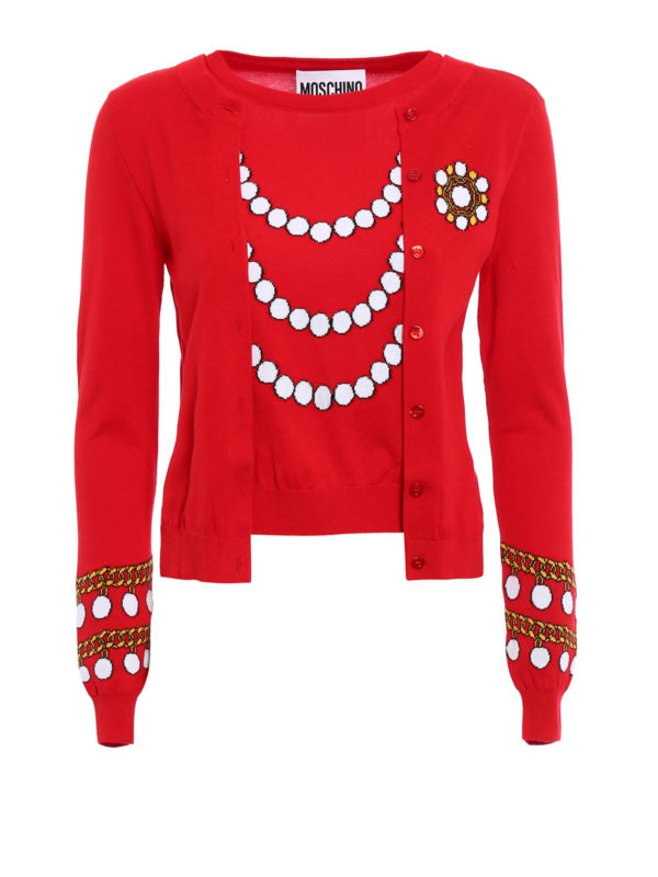 MOSCHINO: Strickpullover mit Rundhalsausschnitt - Pullover Mit Rundhalsausschnitt