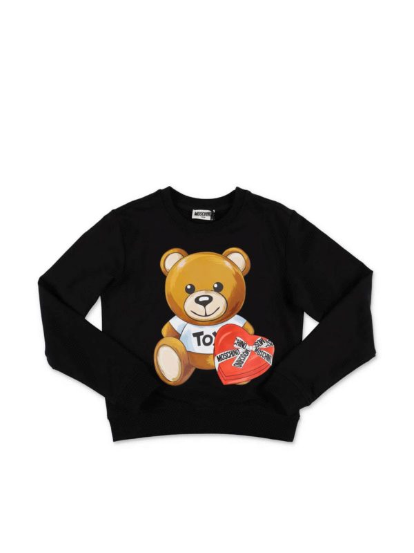 Moschino Kids: Sweatshirts & Sweaters - Black Teddy Bear sweatshirt