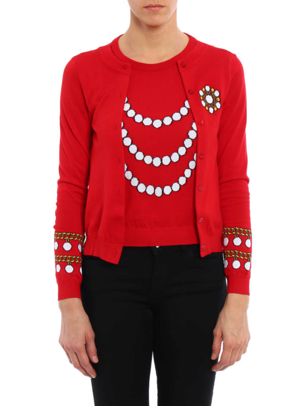 MOSCHINO: Strickpullover mit Rundhalsausschnitt online - Pullover Mit Rundhalsausschnitt