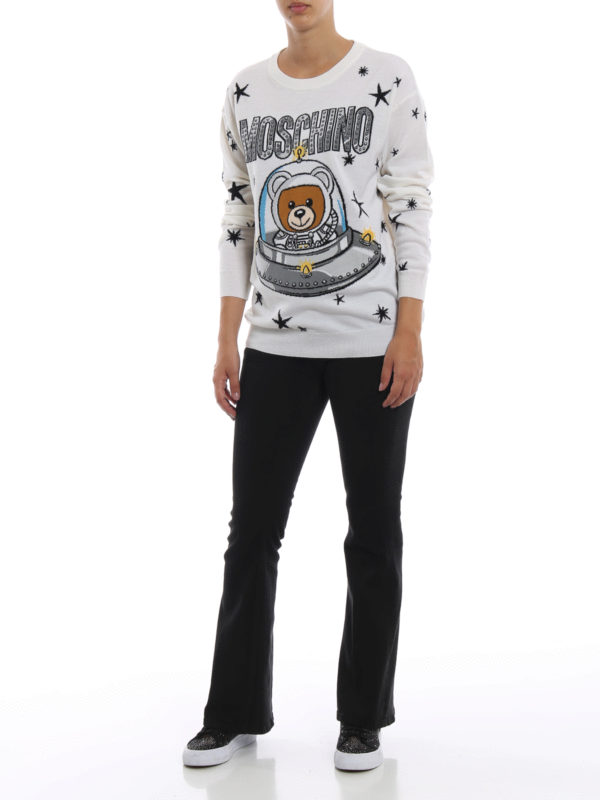MOSCHINO: Suéteres con cuello pico online - Suéter Cuello Redondo - Blanco