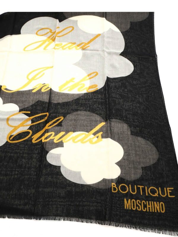 MOSCHINO: scarves online - Head In The Clouds scarf in black