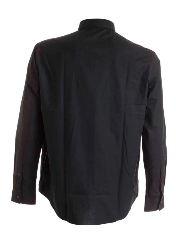 MOSCHINO: shirts online - Maxi label shirt in black
