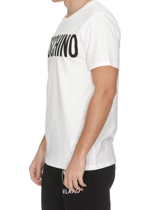 MOSCHINO: t-shirts online - Moschino print white T-shirt
